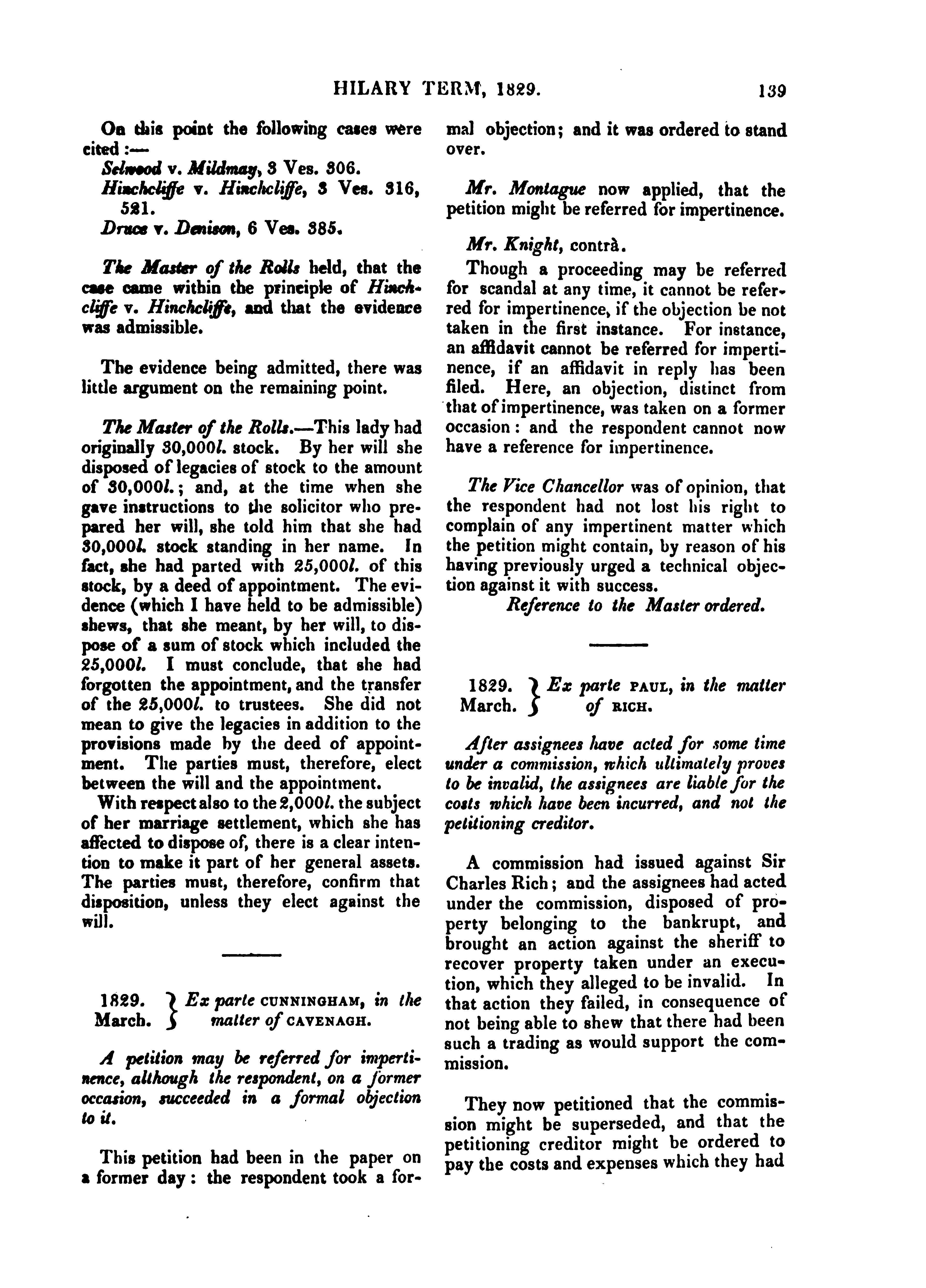 Guillebaud vs. Meares 1829 (p4) - Google books, Comprising Reports of Cases in the Courts of Chancery... vol 7.