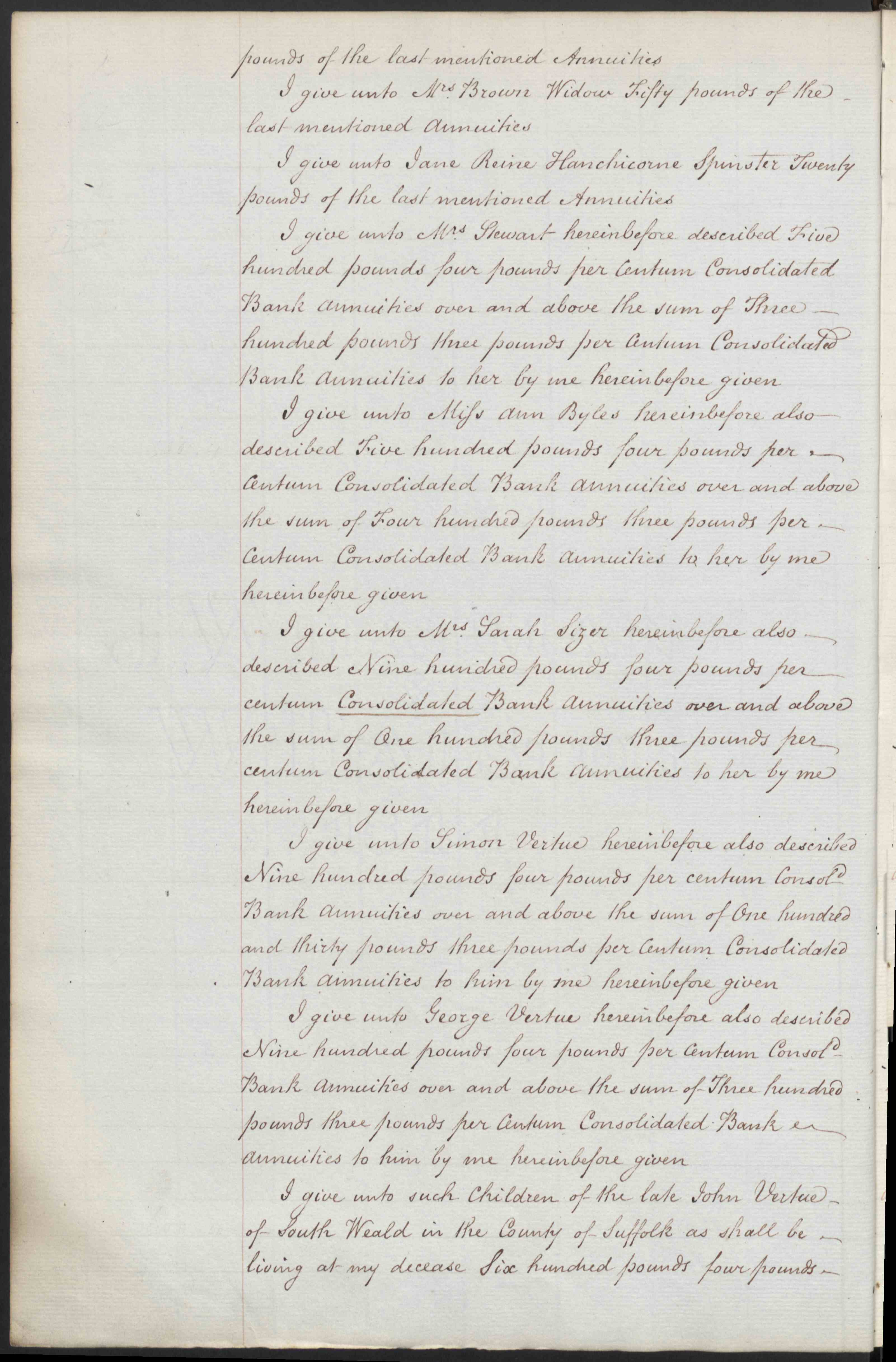 Hannah Vertue’s will of 1817, page 4