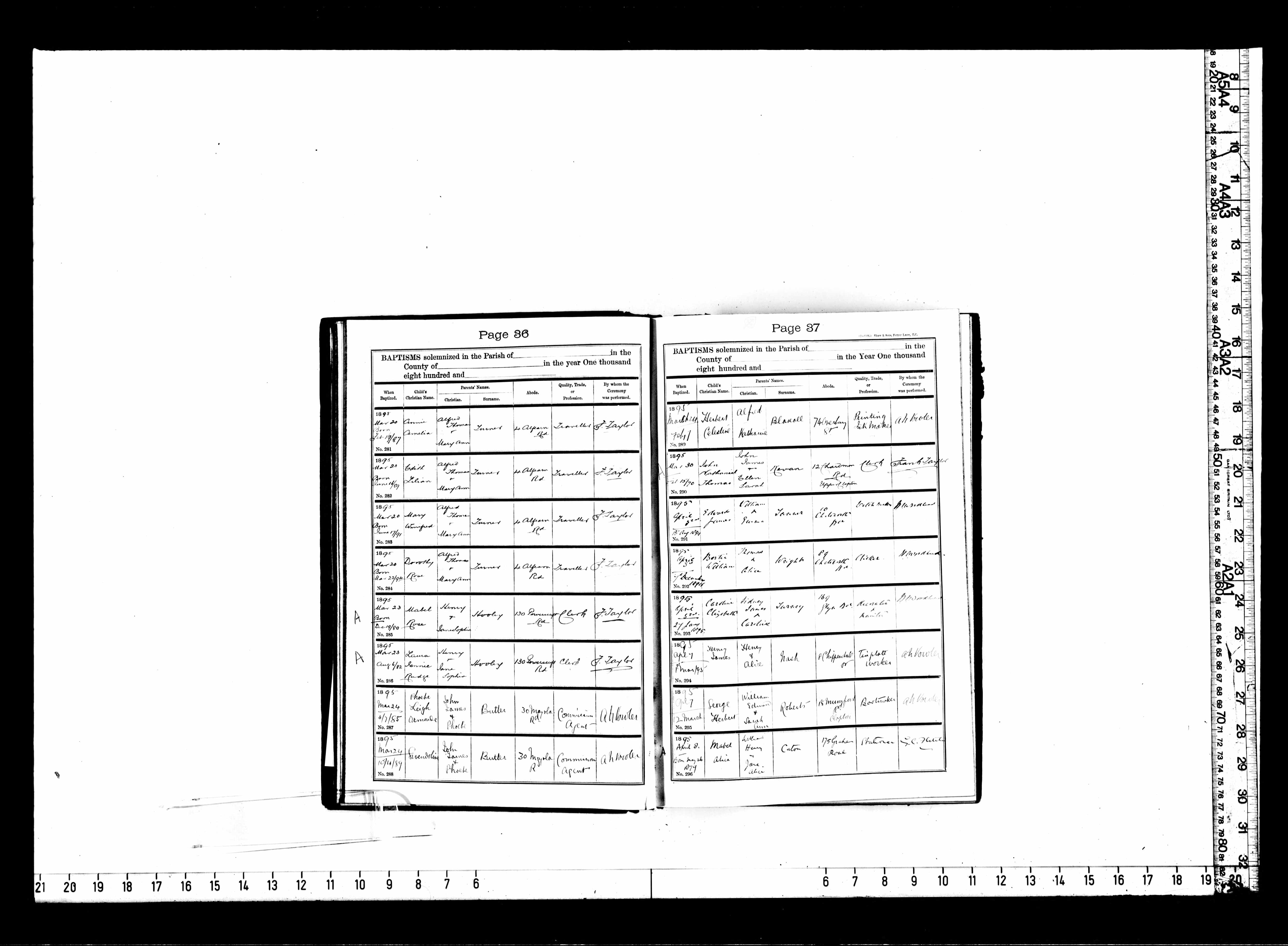 John Nathaniel Thomas Kevan baptism in 1895 - just 20 years late...