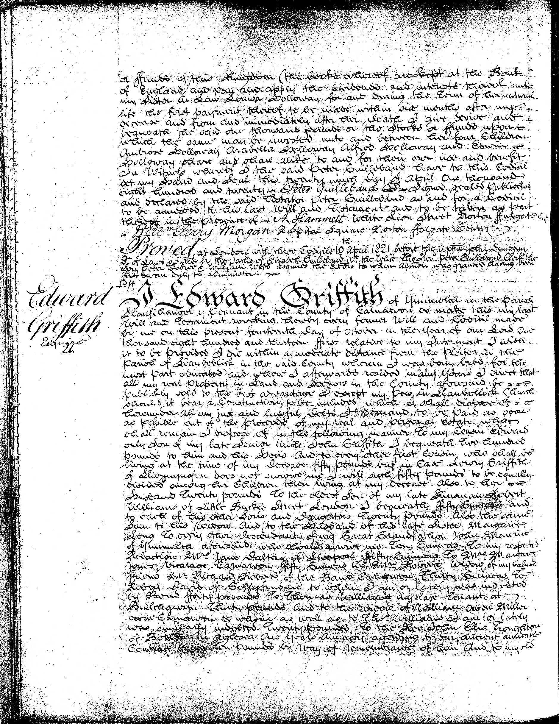 Peter Guillebaud’s will of 1821, page 7