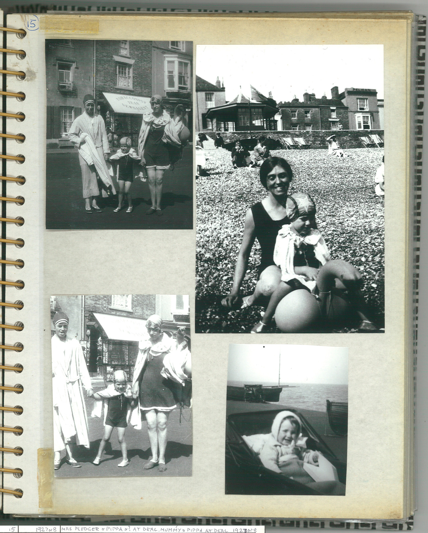 P15: Mrs Pledger and Pippa Bearman, and Ethel and Pippa at Deal, Kent, 1927/8